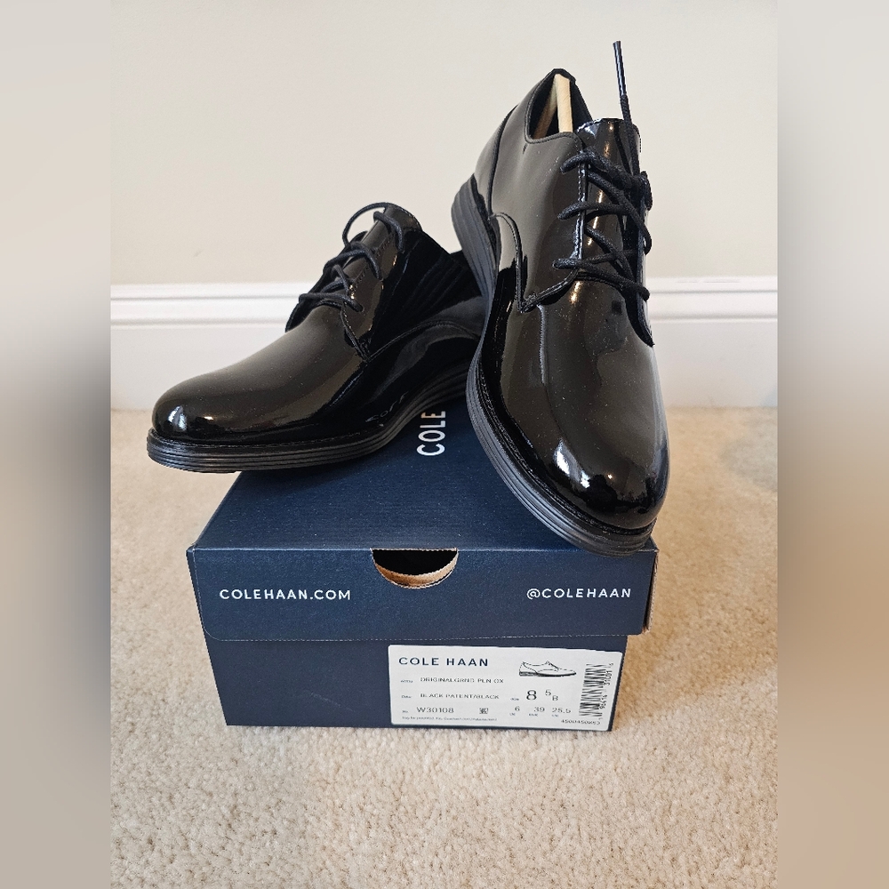 Women's Cole Haan Black Patent Leather Oxfords